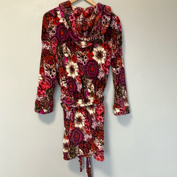 Vera Bradley Vibrant Floral Hooded Fleece Robe with Belt S/M - Picture 5 of 5